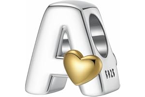 LONGLUCK A-Z Love Letter Charm Beads, plata de ley S925, para pulsera Pandora, collar, regalos de joyería para mujer