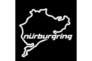 DRAGONAUR-HOME DECOR Dragonaur - Adhesivo reflectante para ventana, diseño de mapa de Nurburgring, color blanco