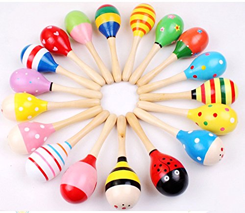 Time4Deals® Baby Kids Sound Music Gift Toddler Rattle Musical Wooden Sand Hammer Toys - 1pcs