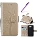 Produktbild EMAXELERS Galaxy J3 Prime Hülle Glitzer Bling Diamant Schmetterling Wishing Tree PU Leder Flip Schutzhülle Etui Tasche Handytasche für Samsung Galaxy J3 2017,Gold Diamond Wish
