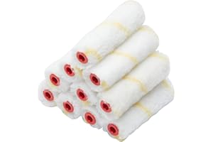 Fit For The Job Lot de 10 mini rouleaux tissés à poils moyens 100mm pour peinture artisanale, finition lisse des peintures-émulsions sur les murs intérieurs et plafonds