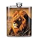 Produktbild alcohol flask African Lion Sun Portable Leather Stainless Steel Hip Flask Alcohol Whiskey Liquor Wine Pot Flagon Pocket Bottle - 7 oz