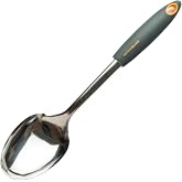 Fackelmann Soft Stainless Steel Serving Ladle, Suitable for Pasta, Paella, Risotto, Stews, Polypropylene Non-Slip Handle, Gre