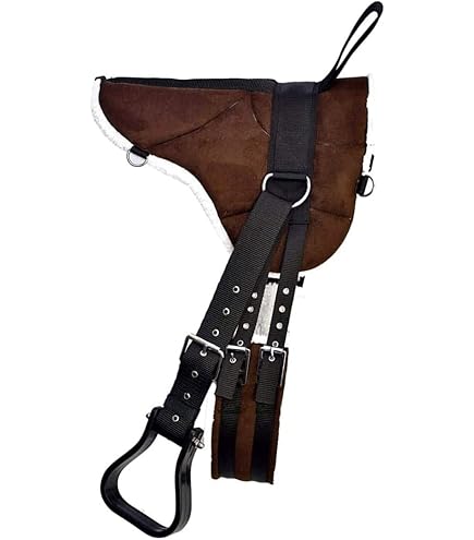 Harrison Howard Ergonomically Designed Correct Bareback Pad With Side Pockets Extra Thick Center For Maximum Support Anti Slip Bareback Pad Comes With Matching Girth Burgundy