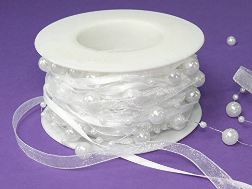 10m Perlengirlande Perlen am Band Organzaband Satinband