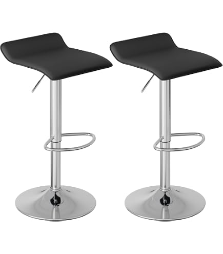Baroni Home Lot 2 Tabourets Bar Pivotant Hauteur Réglable, Assise en Plastique et Dossier, Base Chromée, Repose-Pieds, Fond Anti-Rayures, Tabouret Cuisine et Péninsule, 37x45x59–79 cm, Noir 2 pièces Baroni Home Lot 2 Tabourets Bar Pivotant Hauteur Réglable, Assise en Plastique et Dossier, Base Chromée, Repose-Pieds, Fond Anti-Rayures, Tabouret Cuisine et Péninsule, 37x45x59–79 cm, Noir 2 pièces