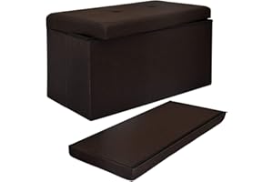 DuneDesign Panca Contenitore 76x38x38cm 80L Pieghevole Imbottita Marron