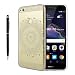 Produktbild Huawei P8 Lite 2017 Hülle, Fraelc Bling Diamant Glänzende Schutzhülle Weiche Flexible TPU Silikon Bumper Handyhülle für Huawei P8 Lite (2017) Gummihülle mit Weiß Indische Sonne Design Backcover