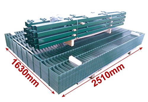 Preisvergleich Produktbild BBT@ / 50m Zaunanlage Gartenzaun Zaun 1630mm Doppelstabmatten Verzinkt + Pulverbeschichtet