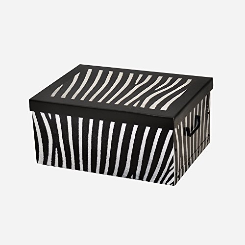 XXL Dekokarton mit modernem ZEBRA Muster in Schwarz und Weiß. Edel und hochwertig! Mit Griffen zum Tragen und XXL Volumen! - 2
