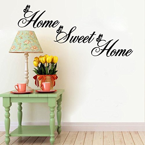 Saingace Home Sweet Home Decor Wandaufkleber DIY abnehmbare Kunst Vinyl-Wand-Aufkleber Wandaufkleber Wandtattoo Wandsticker