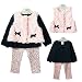 Arrowhunt Baby Girls Floral Tops Leggings Vest 3pcs Outfit Clothes Set Black