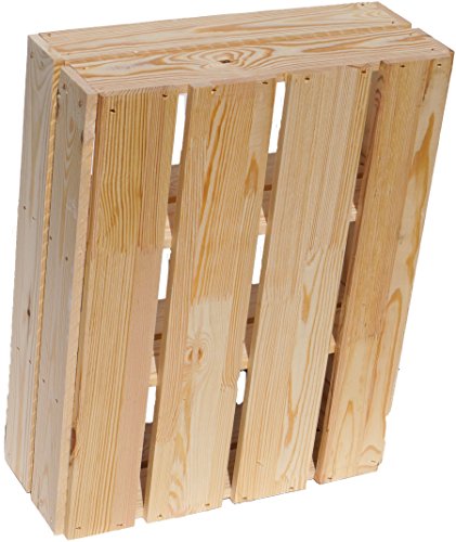 flache Obstkiste „Wilma“ mit zwei Einlegeböden / Zwischenbrettern ca 50x40x16cm/ Regalkiste Gewürzregal Apfelkiste / Weinkiste (1er set Natur) - 2