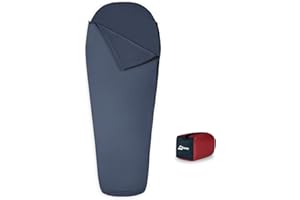 Litume Velvet Sleeping Bag Liner Add Up to 8°C, Anti Static Mummy Style Sleeping Sack Backpacking, Camping, Traveling,Hiking Lightweight Sleep Sack with Drawstring Hood Compact Durable All Seasons