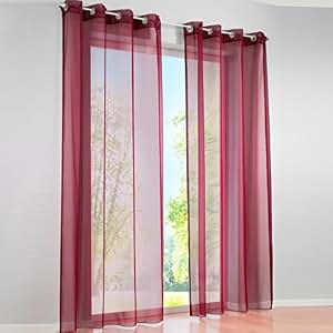 Voile Vorhang Osen Gardinen Schal Uni Transparent Osenvorhang 1er