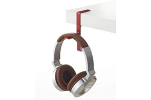 OneCut Headphone Hanger & Bag Hook, Universal Aluminum Metal Headphone Stand Holder for Bag and PC Gaming Headset & Bluetooth Wireless Headphone (Red)