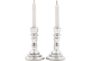 Odoria 1/12 Miniatura 1 Paio Candeliere Argento Casa delle Bambole