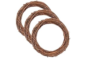 YESOA 3 Pack Retro Christmas Wreath Grapevine Wreath Dry Rattan Natural Wreath DIY Crafts Natural Grapevine Wreaths for Xmas Door/Wall Decor Hand-woven Halloween Wreath