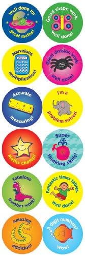 24mm Maths reward stickers: 120 stickers