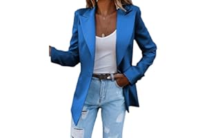 Onsoyours Giacche da Abito e Blazer Lunga Aperto Davanti A Tinta Unita Cardigan Eleganti per Ufficio per Ragazze e Donna OL Giacca Blazer Sakko