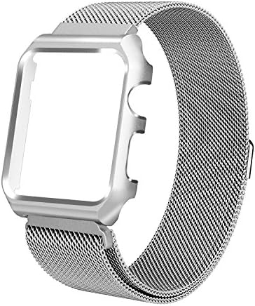 for Apple Watch Bands 38mm, Azerogo Milanese Loop Stainless Steel Replacement Bracelet Strap for iWatch with Protective Case for Apple Watch Series 2 &amp; Series 1 &amp; Sport &amp; Edition Version
