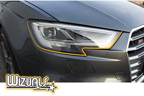 Devil Stripes Eye Headlight Original Wizuals + Mirror Set 4x Devil Stripes Stripes Set of 6with 2x Free Mirror Benz E Class W211Stripes in orange