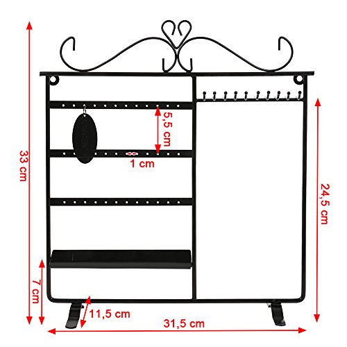 Songmics® Schmuckständer Metall Schwarz JDS005B - 5