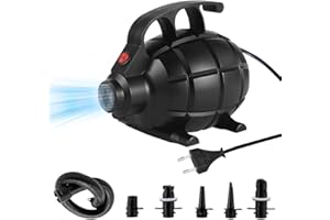 WDKXCN Inflador Electrico, Bomba de Aire Eléctrica Portátil 600W, Colchón de Aire con 5 Boquillas, Hinchador Electrico, Bomba Aire Electrica, Inflar/Desinfl Colchón Hinchable Piscina Camping Barcos