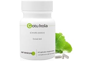 ANASTORE GOTU KOLA (CENTELLA ASIATICA) * 100mg/60 gélules végétales * Titré à 20% en triterpènes, à 8% en asiaticoside