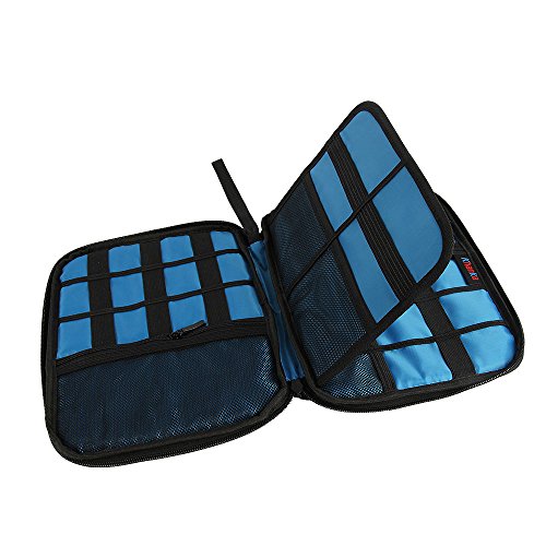 Teckone Universal Organiser Tragbar Veranstalter Reise Tragen Fall Case Tasche für WD My Passport Ultra/Samsung M3/Toshiba Festplatte Hard drive/ USB Kabel/ Elektronik-Zubehör/ Batterie-Speicher, Gesundheitswesen und Grooming Kit (Groß-Schwarz) - 4