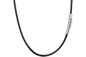 PROSTEEL Kunstleder Halskette/Armband Schwarz geflochten Lederkette Lederband 2mm/3mm breit Damen Herren Kette für Anhänger mit Edelstahl Verschluss 41-76cm wählbar