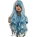 YOPO 32" Wigs Long Curly Wavy Wig Cosplay Costume Parties Wig(Light Blue)