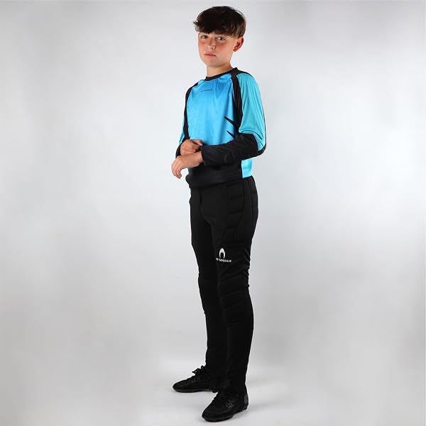 Tuta Completa Da Portiere Di Calcio Per Bambini - Top Manica Lunga + Pantaloni Con Protezioni, 100% Poliestere