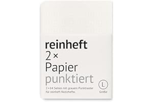 reinheft Papier mit Punktraster zum Auswechseln für reinheft Umschlag Größe L, 2 x 64 Seiten (L - Din A5)