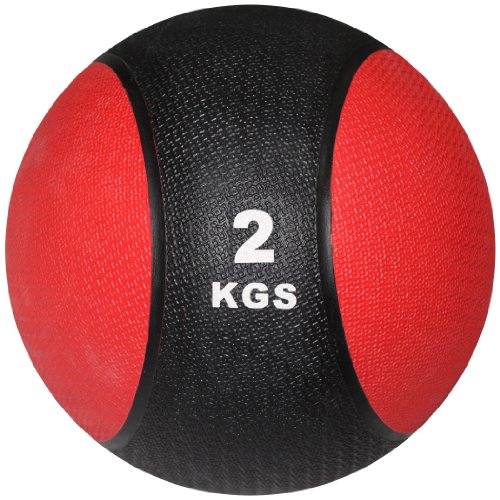 Medizinball Medizin Gewichtsball von POWRX 1 – 10 kg | Schwarz / Rot - 2