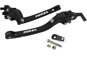 LongGreat Aluminium Kurz Kupplung Verstellbare Motorrad Bremshebel, 1 Paar Motorrad Mit Bremsfunktion Bremsgriff Aluminium Bremshebel Kupplungshebel Für Honda Forza 125 250 300 2010-2022+ (Schwarz,2)