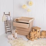 Puckdaddy Naturholz Wickelaufsatz Wickeltischaufsatz für IKEA Malm, Mandal, Brusali Kommode - 5