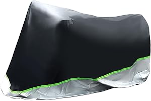 EYPINS Motorbike Cover, 210D Waterproof Motorcycle Cover with Windproof Buckles, Reflective Strip, Lock Hole and Coded Lock, UV Protection and Anti-Theft Moped Cover for Motorbikes(96.5×41×50inch)