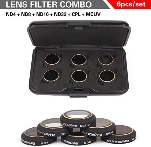 RC Quadcopter Camera Lens Filter Set For DJI MAVIC Pro Multi-Layer Coating Films ND Dimmer CPL Polarizer MCUV Lens Filter 6 Packs（ND4+ND8+ND16+ND32+CPL+MCUV）- CreaTion