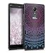 Produktbild kwmobile Hülle für Wiko Robby - TPU Silikon Backcover Case Handy Schutzhülle - Cover klar Indische Sonne Design Blau Pink Transparent