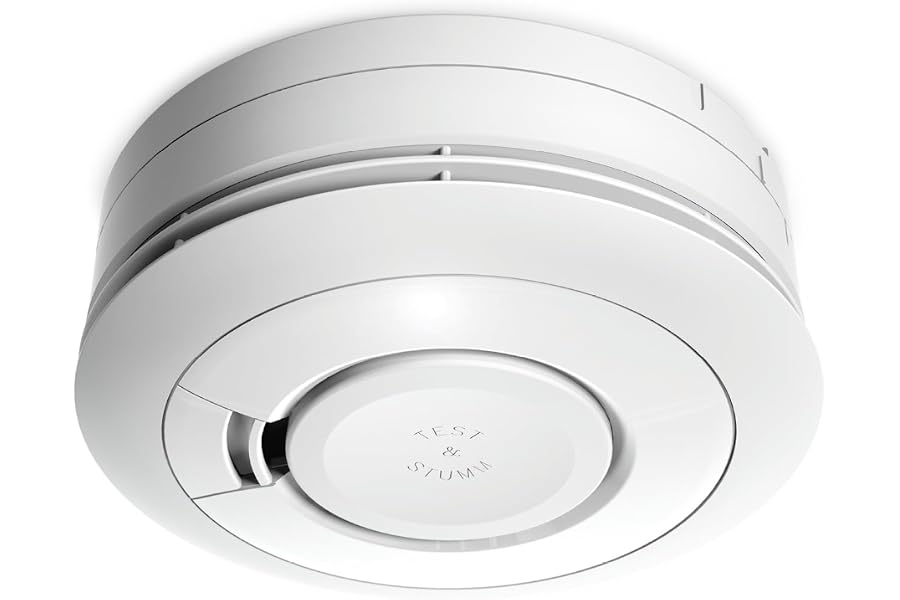 Produktabbildung zu Ei Electronics Ei650 Rauchmelder mit Batterie für 10 Jahre | Testsieger Stiftung Warentest, Rauchwarnmelder ohne LED-Blinken, Hergestellt in Irland
