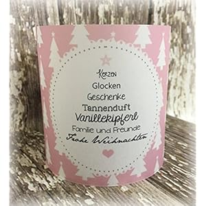 4er Set Tischlicht Tischlichter Weihnachten Weihnacht Advent Weihnachtszeit Tannenbaum Christbaum Deko Tischdeko Geschenk personalisierbar rosa altrosa rose