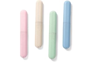 PHCOZY 4 Pcs Zahnbürsten Etui, Tragbare Zahnbürstenhülle, Zahnbürsten Box Umweltfreundliche Reise Zahnbürste Schutzhülle Geeignet für Reisen, Familie