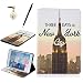 Produktbild HB-Int 3 in 1 Standfunktion Hülle für iPad Mini 4 Flip PU Leder Schutzhülle Farbmalerei Wallet Case Brieftasche Kartenfächer Ledertasche Magnetverschluss Schale Beschützer Haut Lederhülle Book Style Holder New York City Etui Protective Cover Dünn Slim Cover Bumper Zubehör mit Stylus Pen + Staub Steckere