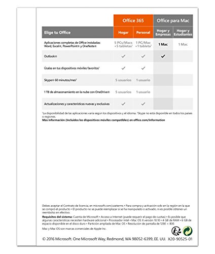 Microsoft Office Home   Business 2016 for Mac  ES - Suites de programas  ES  1280 x 800 Pixeles  ESP  Mac OS X 10 10 Yosemite 