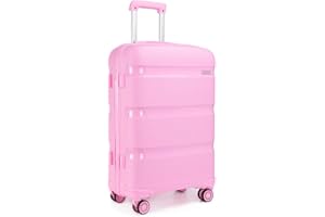 Kono Valigia Trolley Media 65cm Rigida e Leggera in Polipropilene Valige da Viaggio con 4 Ruote e TSA Lucchetto, Rosa