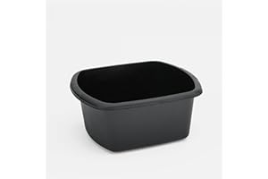 WINSOME Washing Up Bowl for Sink | Black Small Rectangular Plastic Sink Bowls (7 Liter Capacity) | Wash Up Basin Bowl for Kitchen Sinks