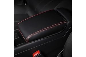 CEBAT Leder Mittelarmlehne Abdeckung,Mittelkonsole Armlehnenbezug,Armlehnenbezüge,Center Console Pad Cover für Audi 2016-2023 A4/S4/RS4 B9 8W,2017-2023 A5/S5/RS5 F5,2017-2023 A4 Allroad(Rote Stiche)