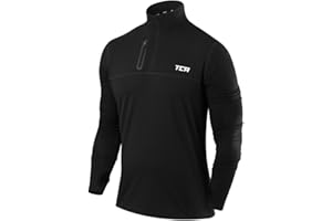TCA Herren Fusion Pro Quickdry Langarm Lauf Shirt mit Halbem Reißverschluss