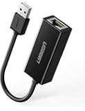 UGREEN Réseau Adaptateur USB 2.0 Ethernet RJ45 à 100Mbps Compatible avec Xiaomi Mi Box S Mi Box 3 Wii Wii U Mac OS X Windows 10 8.1 8 7 (Noir)